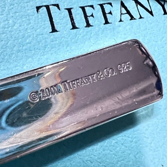 Vintage Tiffany & Co 1837 Bar Pendant Necklace Serling Silver 925 - Picture 8 of 9
